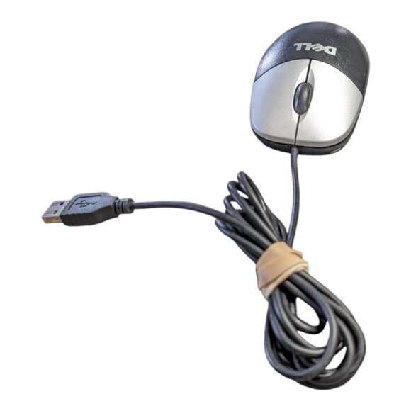 Dell Usb Mouse M-uandel1 Optical Scroll Wheel Black Silver Vtg Working - Picture 3 of 6